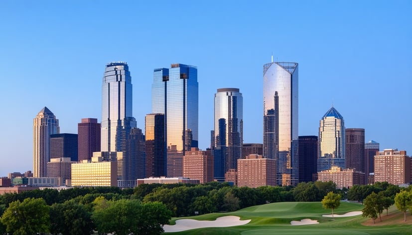 Houston skyline representing local business connections